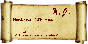 Menkina Józsa névjegykártya